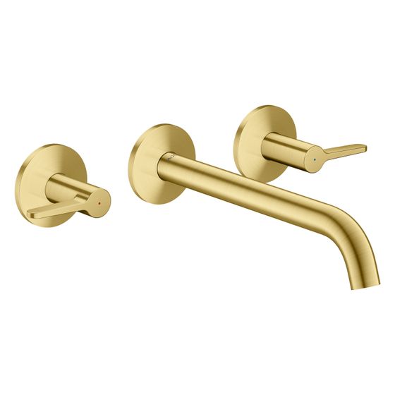 Hansgrohe AXOR One 3-Loch Wannenarmatur Unterputz 20,5l/min für Wandmontage, Hebelgriff, Brushed Brass