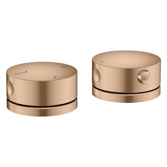 Hansgrohe AXOR One 2-Loch Wannenrandarmatur, 32,1l/min, Thermostat, Brushed Red Gold