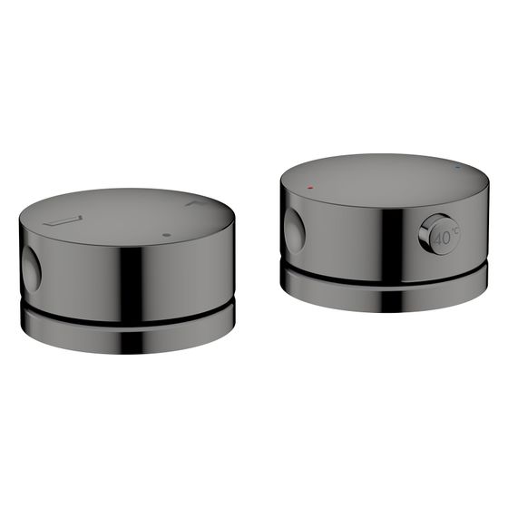 Hansgrohe AXOR One 2-Loch Wannenrandarmatur, 32,1l/min, Thermostat, Polished Black Chrome