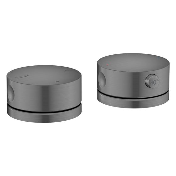 Hansgrohe AXOR One 2-Loch Wannenrandarmatur, 32,1l/min, Thermostat, Brushed Black Chrome