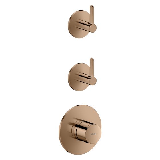 Hansgrohe AXOR One Thermostatmodul Unterputz, DN 20, für 2 Verbraucher, Hebelgriff, Polished Red Gold