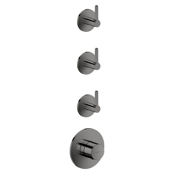 Hansgrohe AXOR One Thermostatmodul Unterputz, DN 20, für 3 Verbraucher, Hebelgriff, Polished Black Chrome