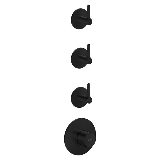 Hansgrohe AXOR One Thermostatmodul Unterputz, DN 20, für 3 Verbraucher, Hebelgriff, Mattschwarz