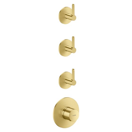 Hansgrohe AXOR One Thermostatmodul Unterputz, DN 20, für 3 Verbraucher, Hebelgriff, Brushed Brass