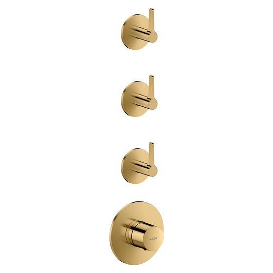 Hansgrohe AXOR One Thermostatmodul Unterputz, DN 20, für 3 Verbraucher, Hebelgriff, Polished Gold Optic