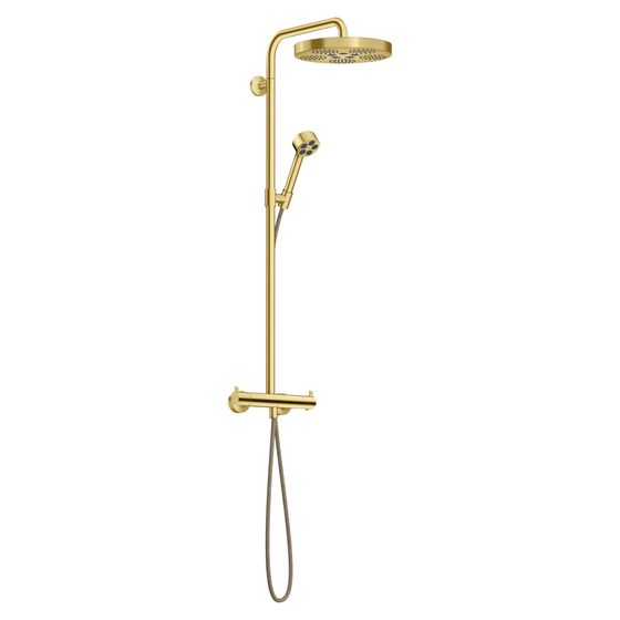 Hansgrohe AXOR One Showerpipe, Thermostat, Kopfbrause 280mm, 13,2l/min, 1jet, Brushed Brass