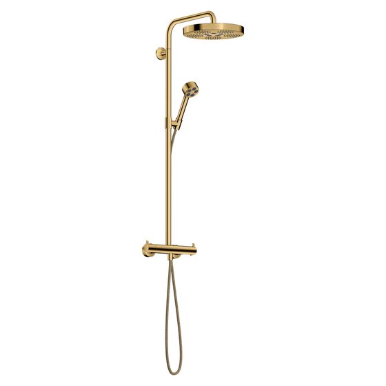 Hansgrohe AXOR One Showerpipe, Thermostat, Kopfbrause 280mm, 8,6l/min, 1jet EcoSmart, Polished Gold Optic