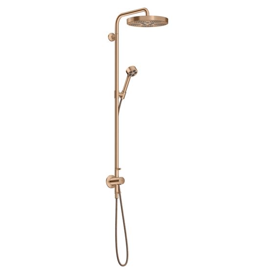 Hansgrohe AXOR One Showerpipe, Thermostat, Kopfbrause 280mm, 12l/min, 1jet Unterputz, Brushed Red Gold