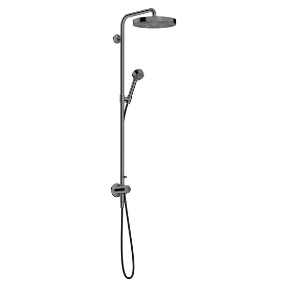 Hansgrohe AXOR One Showerpipe, Thermostat, Kopfbrause 280mm, 8,6l/min, 1jet EcoSmart Unterputz, Polished Black Chrome