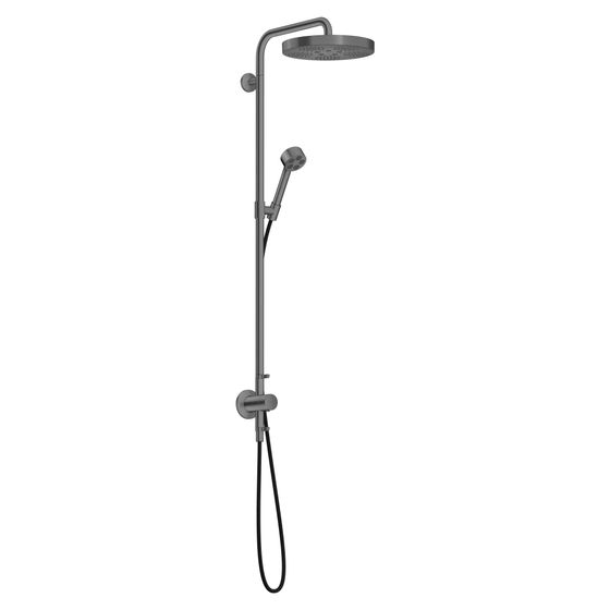 Hansgrohe AXOR One Showerpipe, Thermostat, Kopfbrause 280mm, 8,6l/min, 1jet EcoSmart Unterputz, Brushed Black Chrome