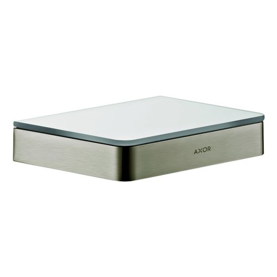 Hansgrohe AXOR Universal Softsquare Ablage 150mm, Sicherheitsglas, Brushed Nickel
