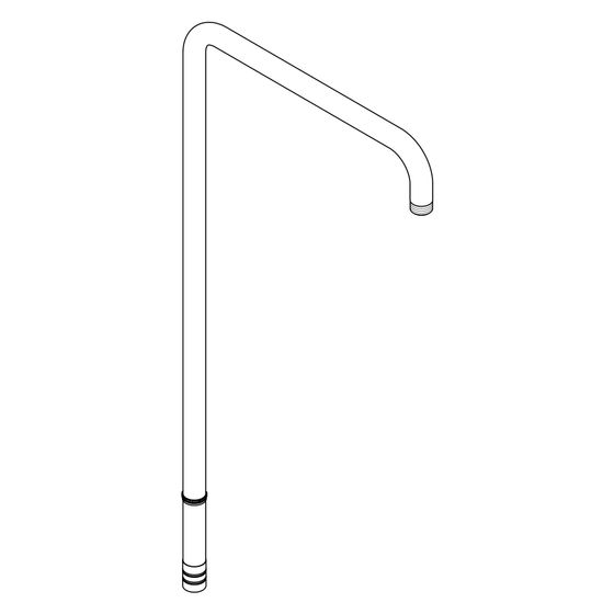 Hansgrohe AXOR Brausearm für Front Showerpipe, Chrom, 92242000