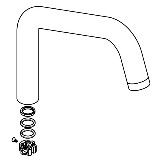 Hansgrohe AXOR Festauslauf für Citterio, Edelstahl Optic, 98604800