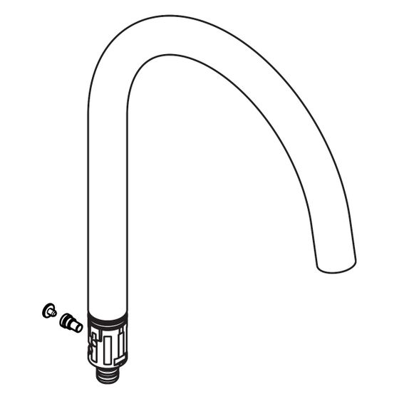 Hansgrohe AXOR Schwenkauslauf für Uno Waschtischmischer 240mm, Ausladung 175mm, 93119000