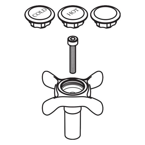 Hansgrohe AXOR Griff für Montreux 2-Griff Waschtischarmatur, Chrom, 16291000