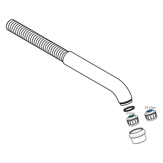 Hansgrohe AXOR Auslauf für Montreux 3-Loch Waschtischarmatur Wandmontage, Polished Nickel, 98574830