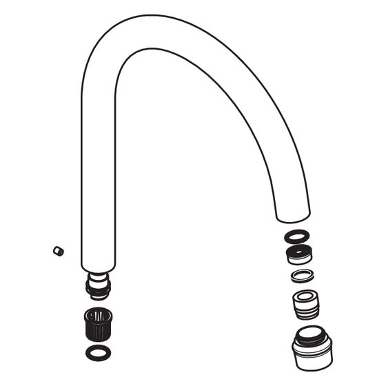Hansgrohe AXOR Auslauf für Montreux 3-Loch Waschtischarmatur Standmodell, Brushed Nickel, 97990820