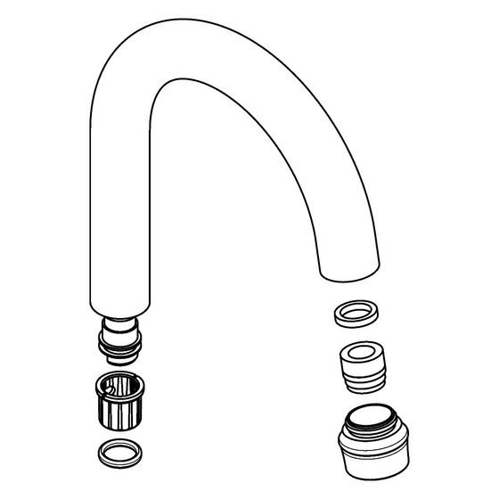 Hansgrohe AXOR Auslauf für Montreux Zweigriff Armatur, Chrom, 97992000