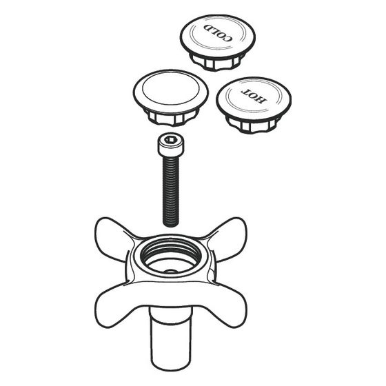 Hansgrohe AXOR Griff für Montreux 2-Griff Wannenmischer, Chrom, 16597000