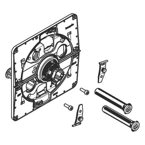 Hansgrohe Trägerrosette E/Q inkl. Stopfen, Schrauben, Ausgleichselement, Hebel, 94971000