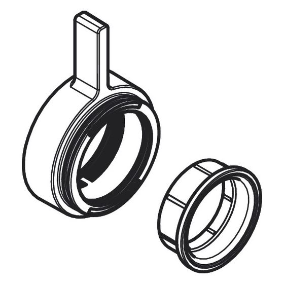 Hansgrohe Ab-, Umstellergriff für DuoTurn, Gleitring, Mattweiß, 94914700