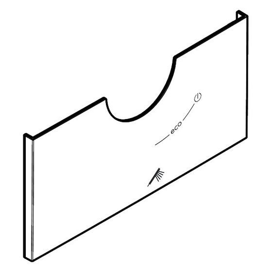 Hansgrohe AXOR Thermostat-Blende für square ShowerSelect, bedruckt, eco On/Off, Handbrause, Polished Black Chrome, 87803330