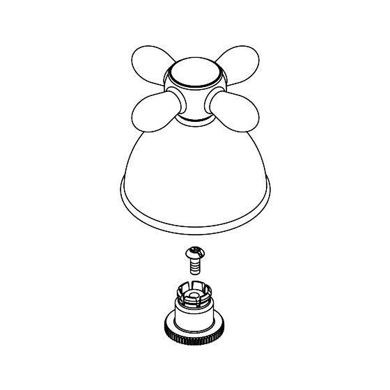 Hansgrohe AXOR Kreuzgriff für Carlton Quattro, Chrom/Gold Optik, 17298090