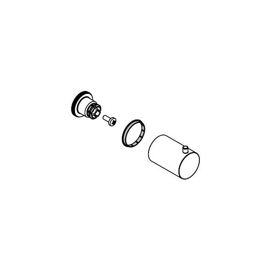 Hansgrohe AXOR Griff für Starck Seitenbrause, Chrom beschriftet, 97441000