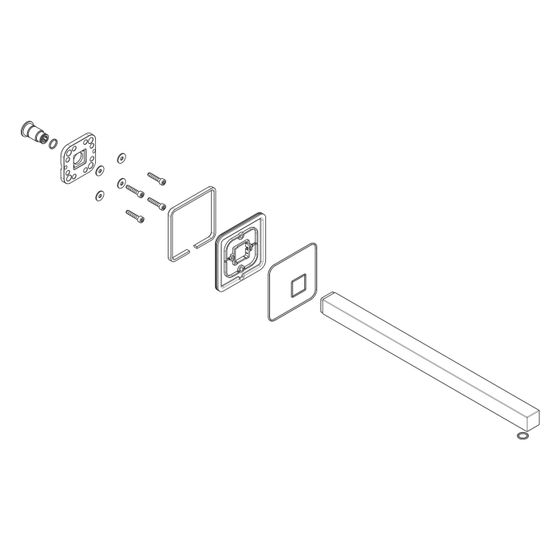 Hansgrohe AXOR Brausearm für Starck Kopfbrause, 240x240mm, Chrom, 95891000
