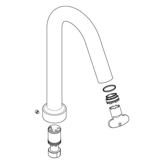 Hansgrohe AXOR Auslauf für Citterio M 4-Loch Wannenarmatur, Chrom, 98997000