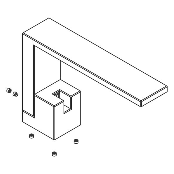 Hansgrohe AXOR Auslauf für Edge 3-Loch Wannenrandmischer, Chrom, 93585000