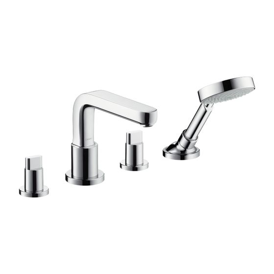 hansgrohe 4-Loch Wannenarmatur Metris S Fertigset chrom Wannenrandmontage