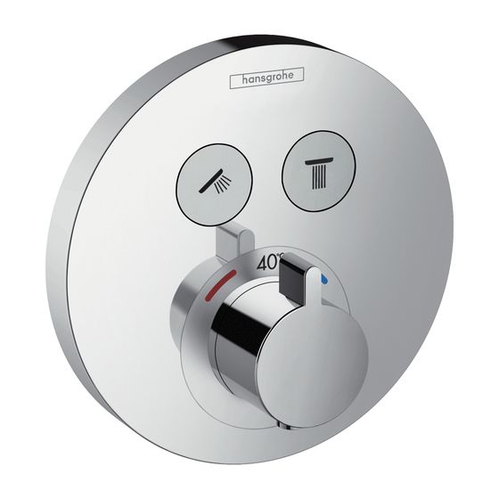 hansgrohe Thermostat Unterputz ShowerSelect S Fertigset 2 Verbraucher chrom