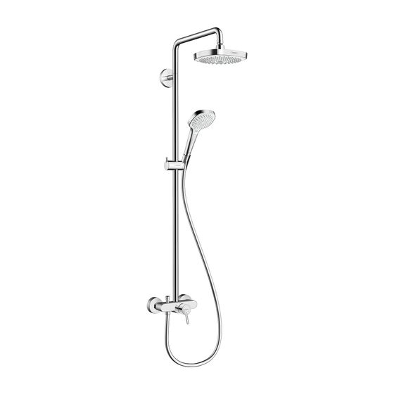 hansgrohe Showerpipe Croma Select E 180 Einhebelmischer weiß/chrom