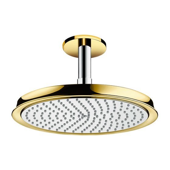 hansgrohe Tellerkopfbrause Raindance Classic 240mm Air chrom/gold mit Deckenelement 100mm