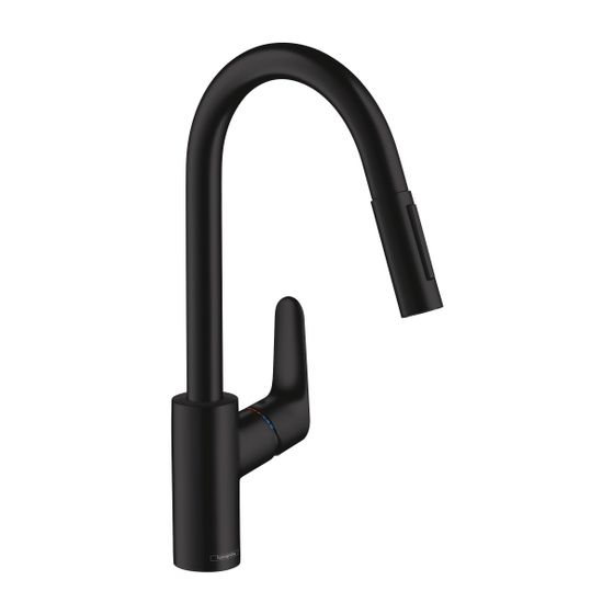 hansgrohe Spültischmischer 240 Focus M41 Ausziehbrause 2jet mattschwarz