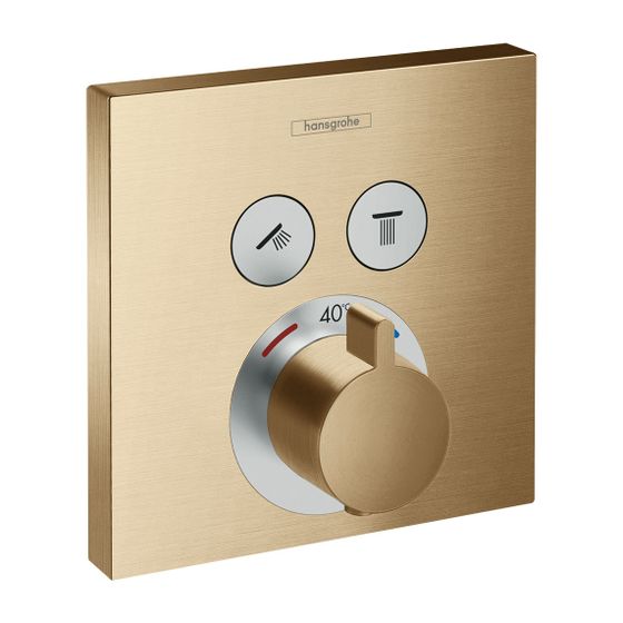 hansgrohe Thermostat Unterputz ShowerSelect Fertigset 2 Verbraucher bronze gebürstet