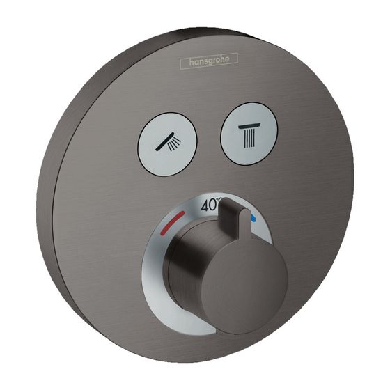 hansgrohe Thermostat Unterputz ShowerSelect S Fertigset 2 Verbraucher schwarz/chrom gebürstet