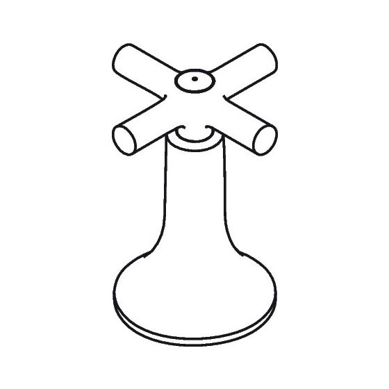 Hansgrohe AXOR Kreuzgriff für Terrano Warmwasser, Chrom, 37292000