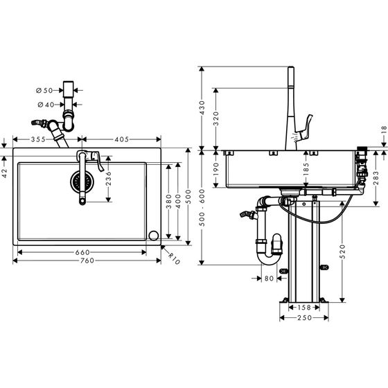 hansgrohe Select Spülencombi 660 chrom C71-F660-03