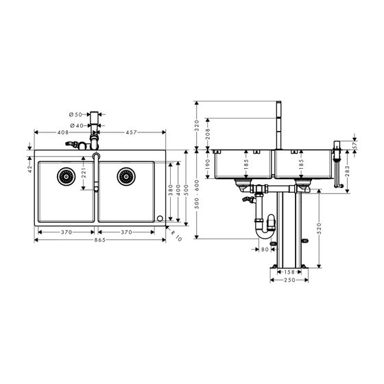 hansgrohe Spülencombi 370x370 C71-F765-10 chrom