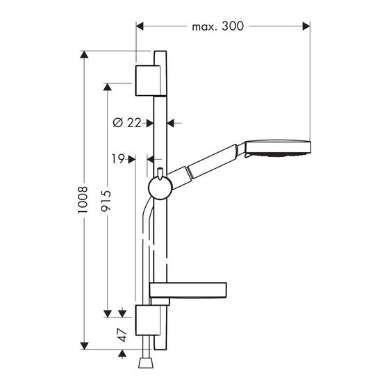 hansgrohe Brausenset Raindance S 120 Air 3jet Unica S Puro 900mm