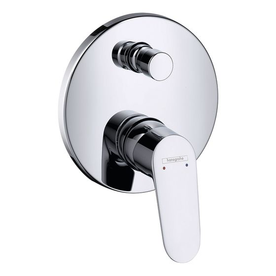 hansgrohe Focus Einhebel-Wannenmischer Unterputz 25l/min mit Sicherungskombination für iBox universal, Chrom