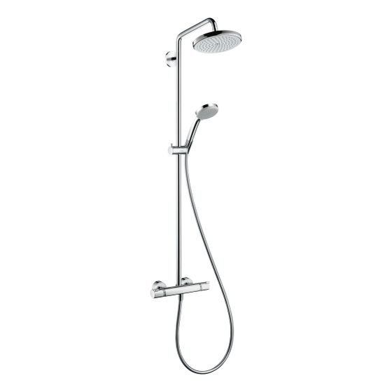 hansgrohe Croma Showerpipe 220mm 1jet 15l/min mit Thermostat, Chrom