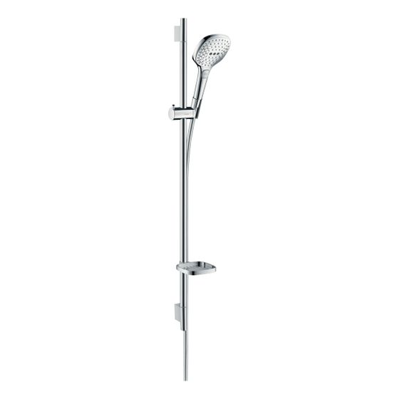 hansgrohe Raindance Select E Brauseset 120mm 3jet Chrom mit Brausestange 900mm 14,4l/min Seifenschale