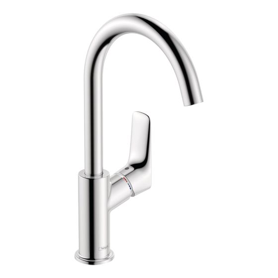 hansgrohe Logis Einhebel-Waschtischmischer 210mm 5l/min Chrom mit Schwenkauslauf und Zugstangen-Garnitur