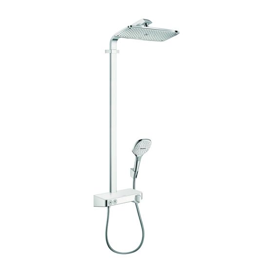 hansgrohe Showerpipe Raindance Select weiß/chrom ShowerTablet Kopfbrause Raindance E360 ShowerTablet EcoSmart