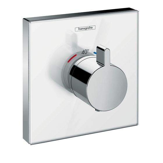 hansgrohe Shower Select Glas Thermostat HighFlow Unterputz, Weiß/Chrom