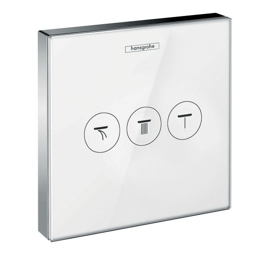 hansgrohe Shower Select Glas Ventil Unterputz Weiß/Chrom für 3 Verbraucher