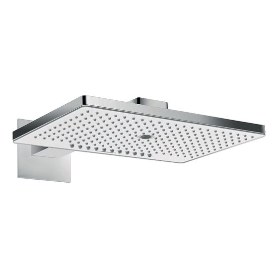 hansgrohe Rainmaker Select Kopfbrause 460mm 3jet 9l/min EcoSmart mit Brausearm 450mm 9,5l/min, Weiß/Chrom